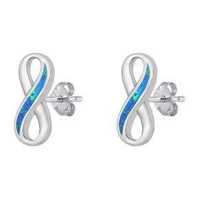Blue Opal Infinity Earrings
